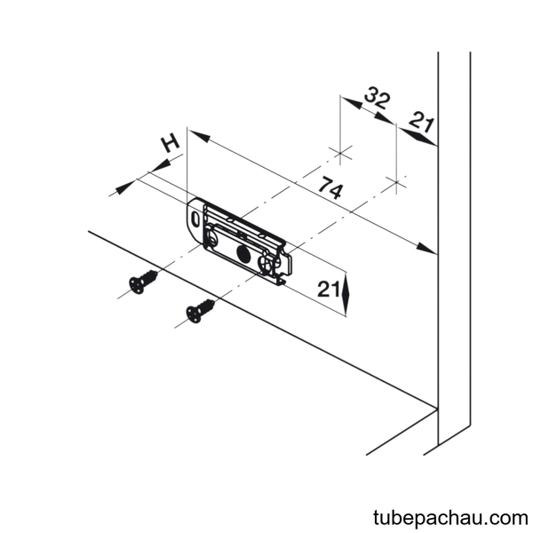 Đế Bản Lề Tủ Chữ I Hafele 334.90.019