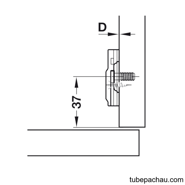 Đế Bản Lề Tủ Metalla 310 SM Hafele 311.71.500