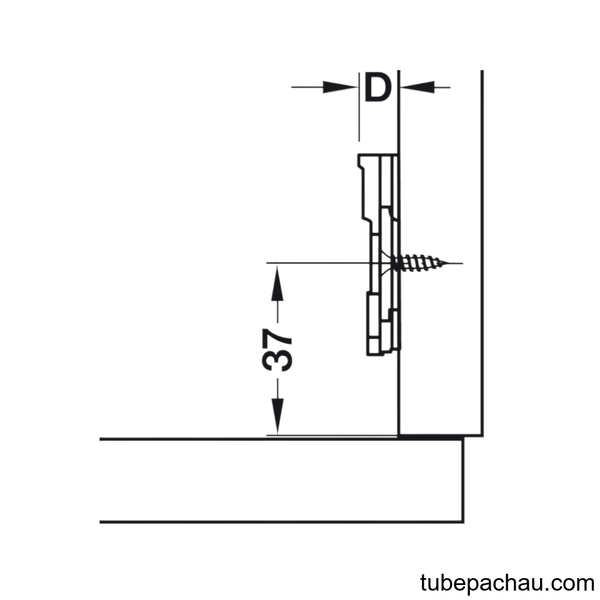Đế Bản Lề Tủ Metalla SM 4 Lỗ Bắt Vít Hafele 334.90.006