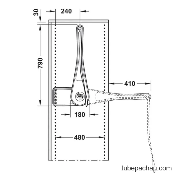Giá treo quần áo nâng hạ tải trọng 12kg Hafele 805.21.500