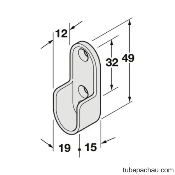 Ke đỡ 2 đầu thanh treo quần áo đen Hafele 803.25.360