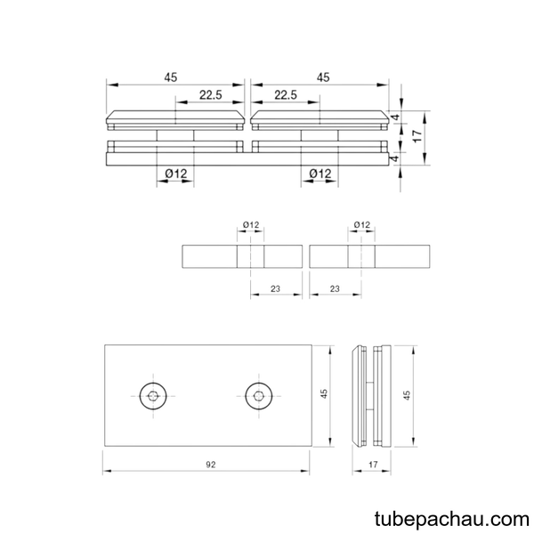 Kẹp Kính - Kính 180º Màu Đen Hafele 981.77.913