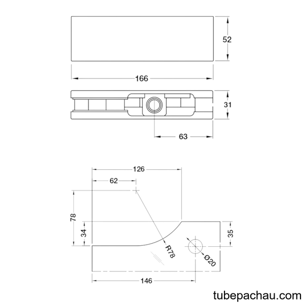 Kẹp Kính Trên Inox Bóng Hafele 981.00.657