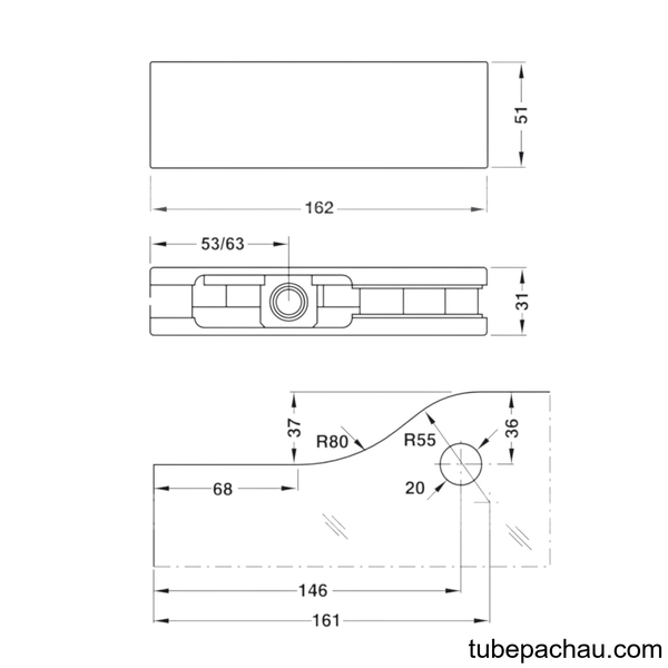 Kẹp Kính Trên Inox Mờ Hafele 489.81.020