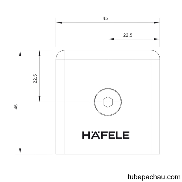 Kẹp Kính - Tường 90º Hafele 499.05.861