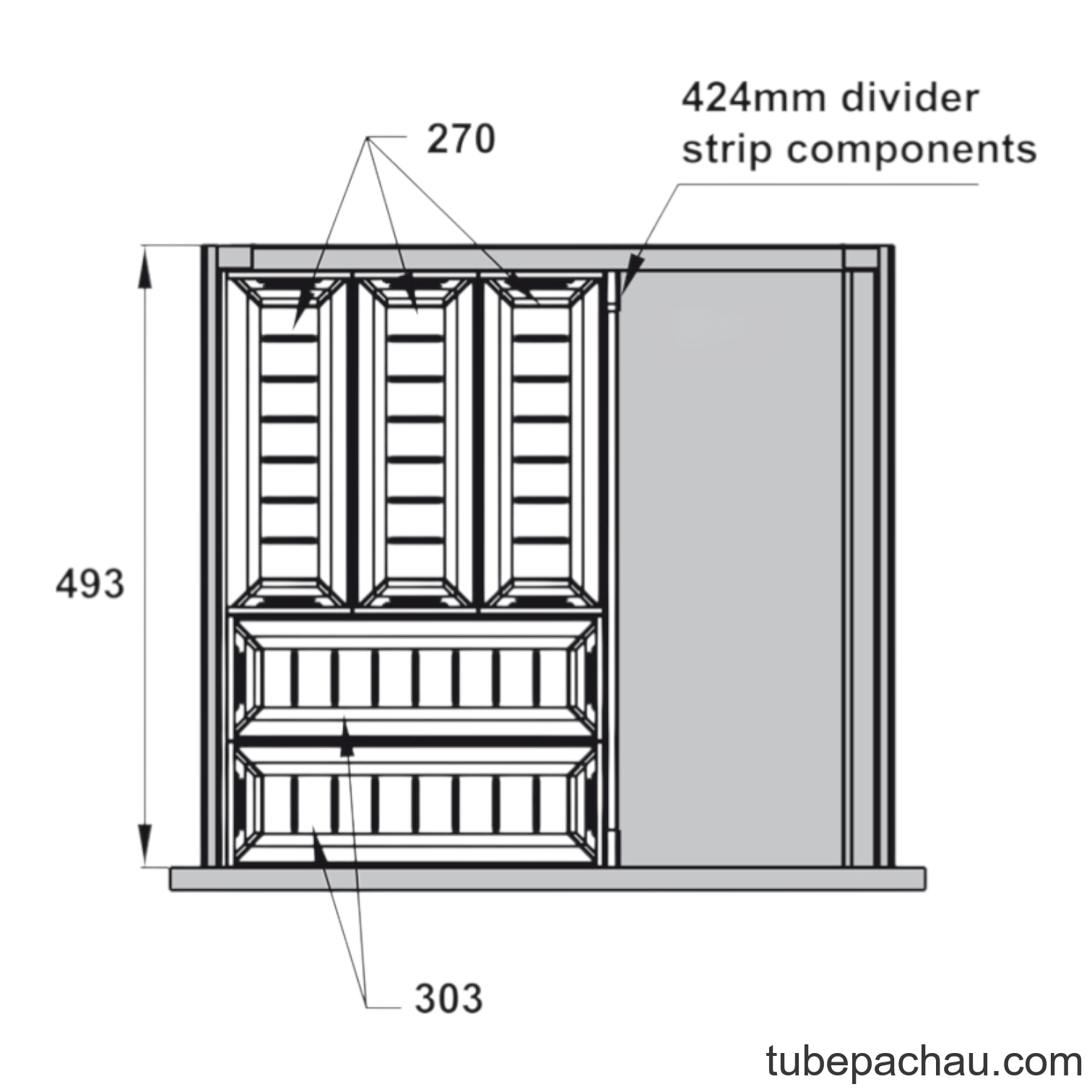 Khay Chia Ngăn Kéo 500mm Bằng Inox Hafele 552.52.891