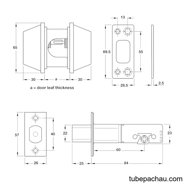 Khóa Cóc 2 Đầu Chìa Loại Lớn Hafele 911.64.278