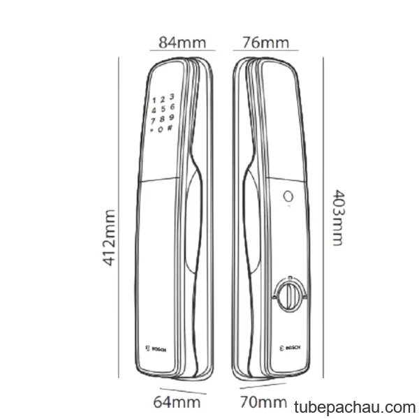 Khóa cửa điện tử Bosch EL 800AKB màu đen