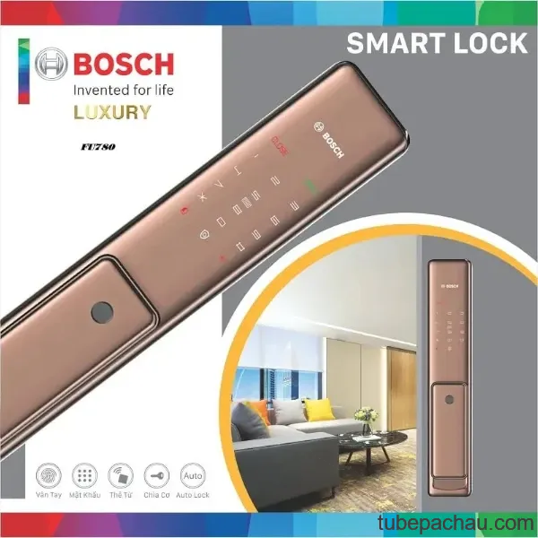 Khóa cửa điện tử Bosch FU780K màu đồng