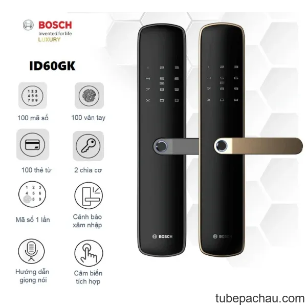Khóa cửa vân tay Bosch ID60 EU Gold