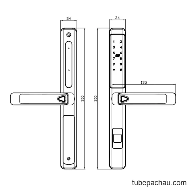 Khóa cửa điện tử Kassler KL 599LX Copper App