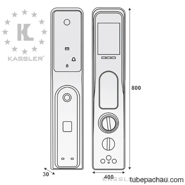 Khóa cửa điện từ thông minh Kassler KL – 858 / Khóa vân tay
