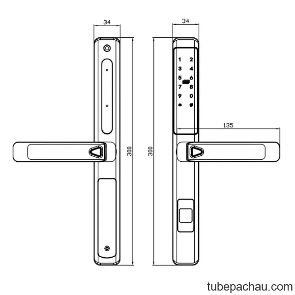 Khóa điện tử Kassler KL 599 LX Champage/ Khóa cửa nhôm