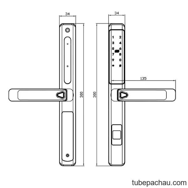 Khóa điện tử Kassler KL 599 LX Champage/ Khóa cửa nhôm