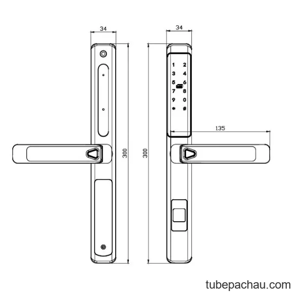 Khóa điện tử Kassler KL-599LX Grey/ Khóa cửa nhôm