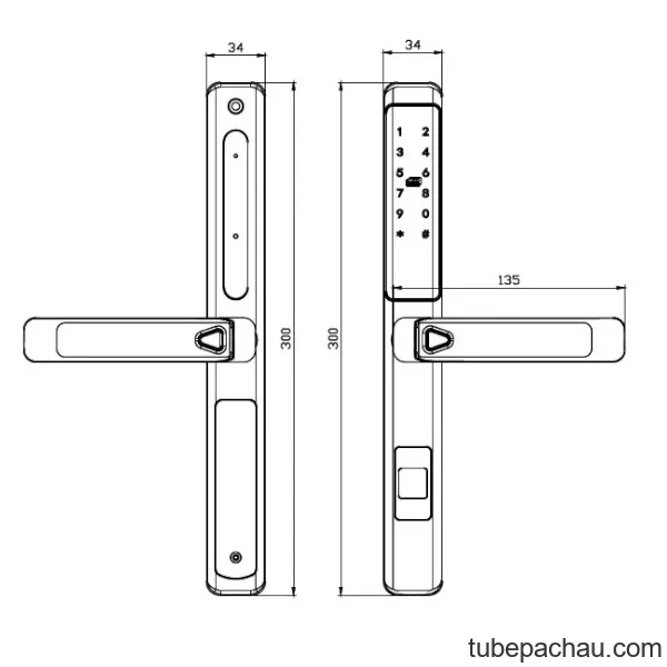 Khóa điện tử Kassler KL-599LX Grey/ Khóa cửa nhôm