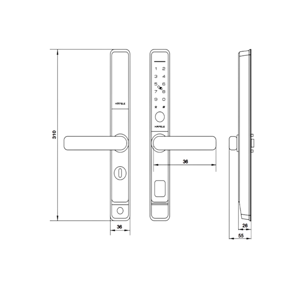 Khóa Điện Tử DL6600-SL Hafele 912.20.189