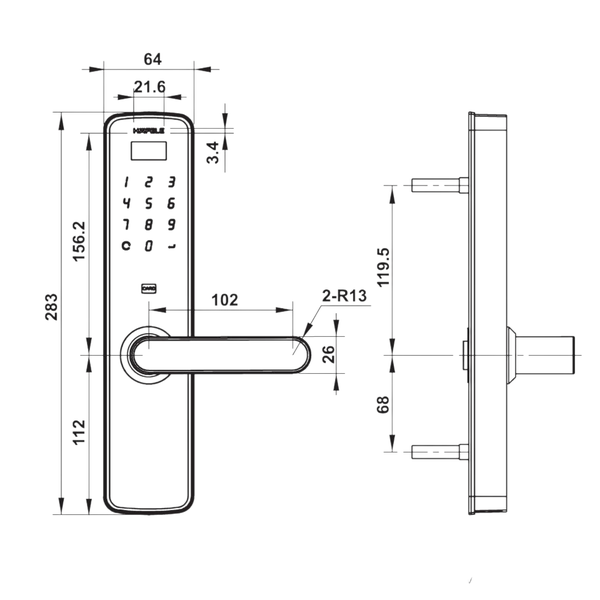 Khóa Điện Tử DL7000 Hafele 912.05.497