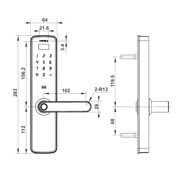 Khóa Điện Tử DL7100 Hafele 912.05.498