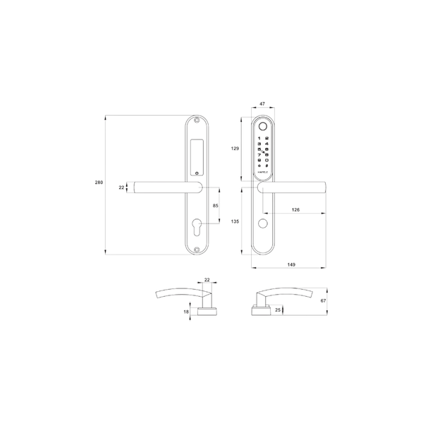 Khóa Điện Tử EL6500-TCS Hafele 912.20.122