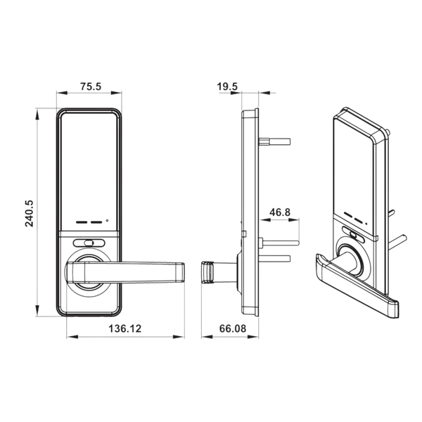 Khóa Điện Tử EL7000-TC Hafele 912.05.495