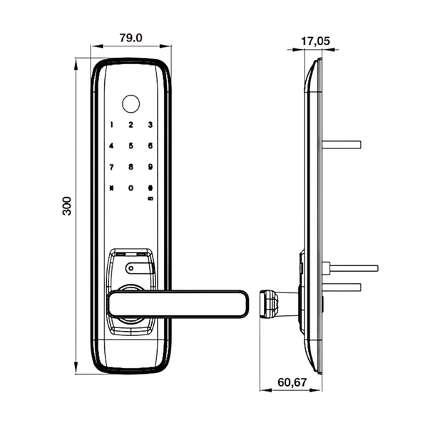 Khóa Điện Tử EL7800 PLUS Hafele 912.20.569