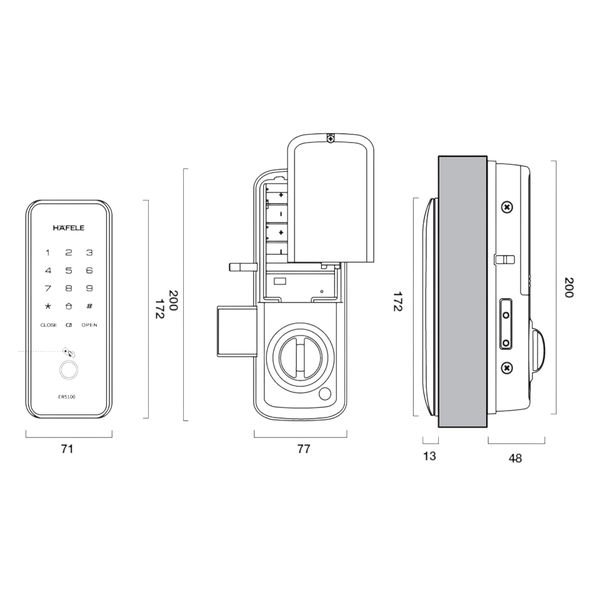 Khóa Điện Tử ER5100 Hafele 912.20.200