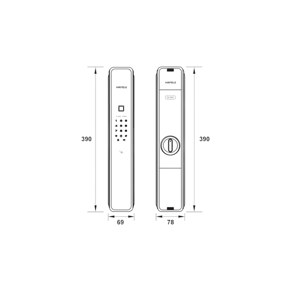 Khóa Điện Tử PP9000 Hafele 912.05.692