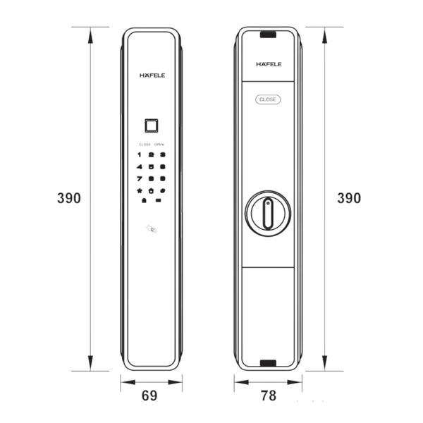 Khóa Điện Tử PP9000 Hafele 912.05.694