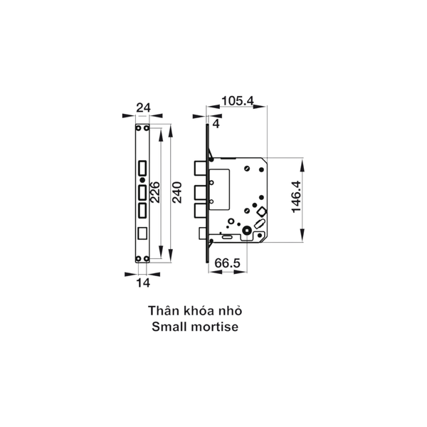Khóa Điện Tử Thân Lớn EL7200-TC Hafele 912.05.715