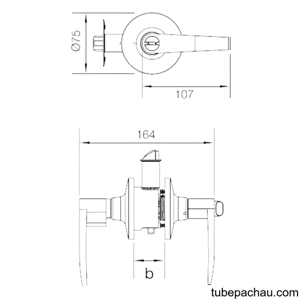 Khóa Tay Nắm Gạt Cửa Vệ Sinh Hafele 489.10.174