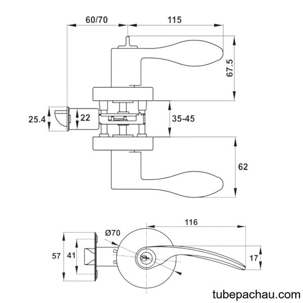 Khóa Tay Nắm Gạt WC Hafele 499.63.996