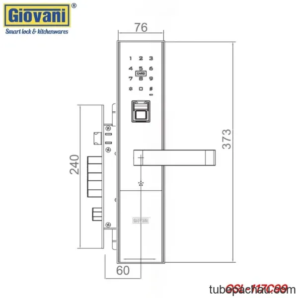 Khóa vân tay thông minh GIOVANI GSL-117C99G