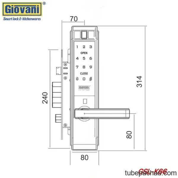 Khóa vân tay thông minh GIOVANI GSL-K66FG