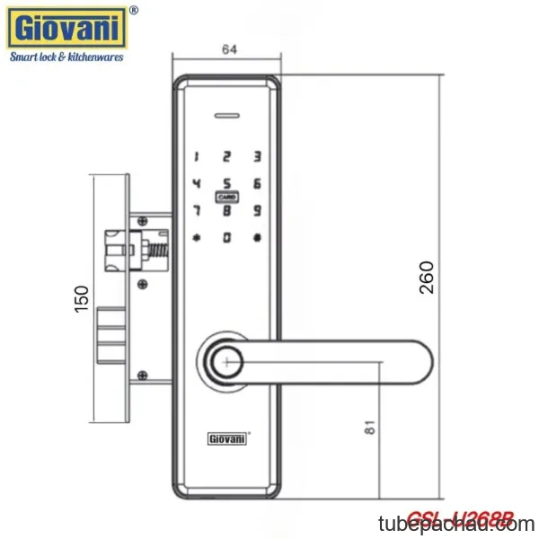 Khóa vân tay thông minh GIOVANI GSL-U268B