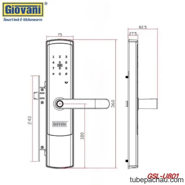 Khóa vân tay thông minh GIOVANI GSL-U801G