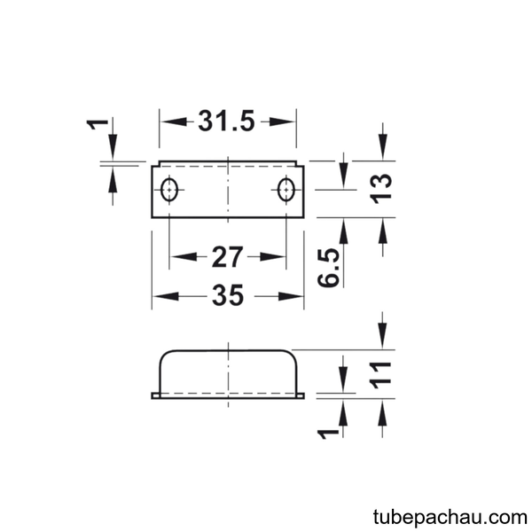 Khóa Vuông Econo Cửa Dày 22mm Hafele 232.01.220