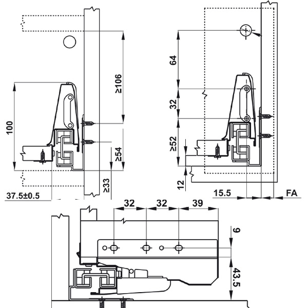 Ray hộp Alto Hafele 552.77.085
