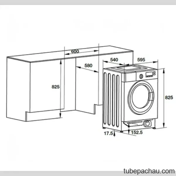 Máy giặt âm tủ 8kg Hafele 538.91.080