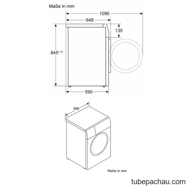 Máy giặt Bosch 10kg WGB2560X0 Serie 8