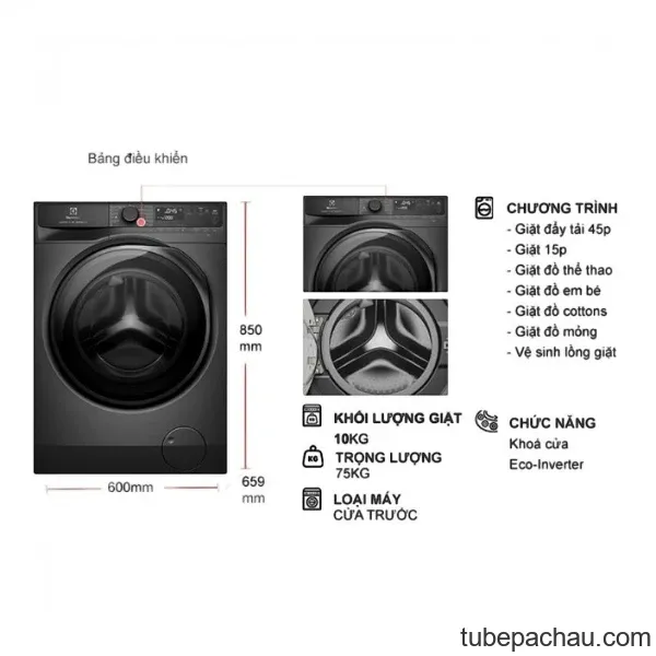 Máy Giặt Electrolux Inverter 10 Kg EWF1043R7SC