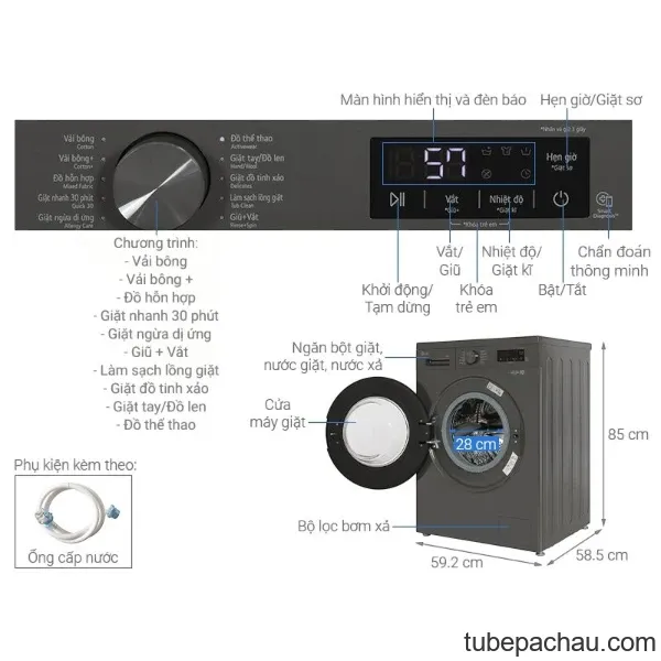 Máy giặt LG Inverter 9 kg FB1209S6M