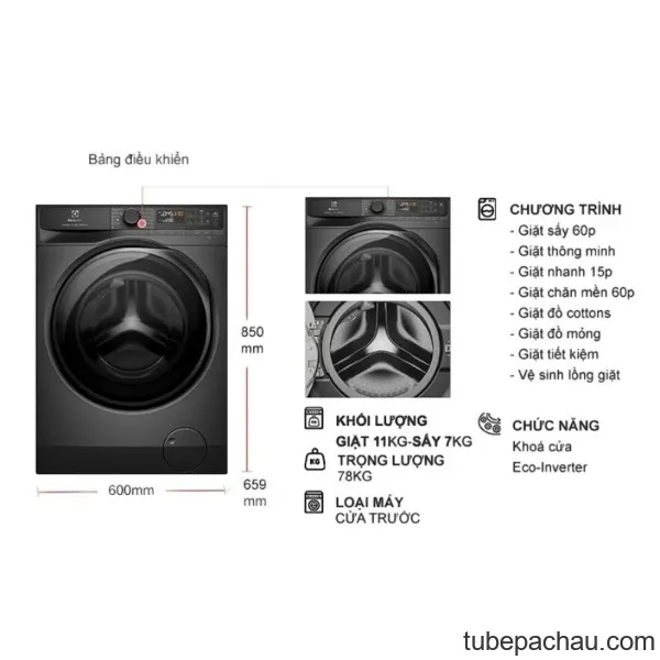 Máy Giặt Sấy Electrolux EWW1143R7SC