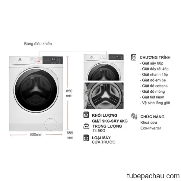 Máy Giặt Sấy Electrolux EWW9024P3WC