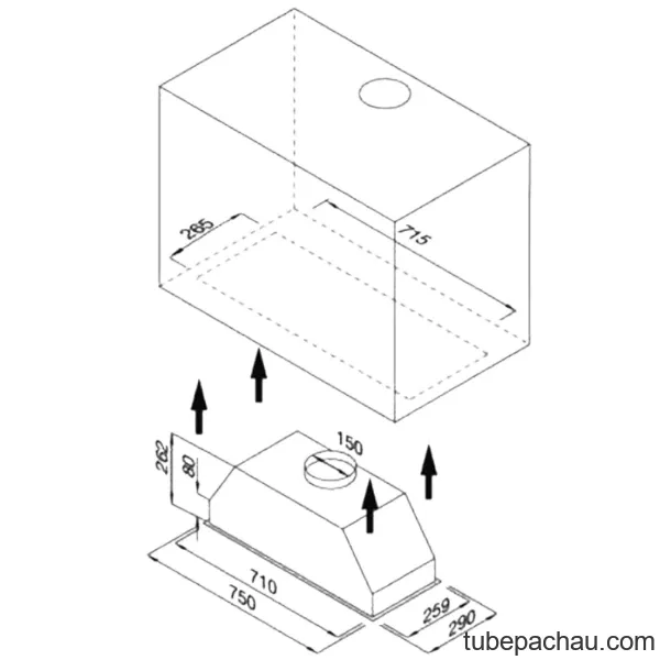 Máy hút mùi âm tủ Kaff KF-BI70H