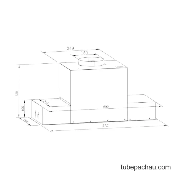 Máy hút mùi âm tủ Kaff KF-BI80PR