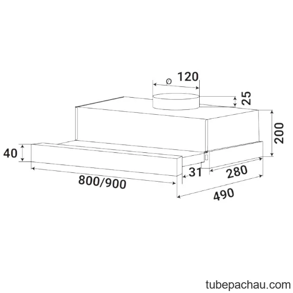 Máy hút mùi âm tủ Kaff KF-TL800