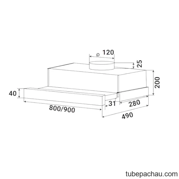 Máy hút mùi âm tủ Kaff KF-TL80H