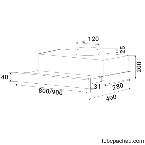 Máy hút mùi âm tủ Kaff KF-TL900