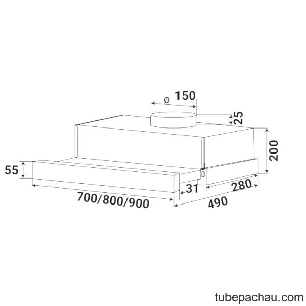 Máy hút mùi âm tủ Kaff KF-TL900ST